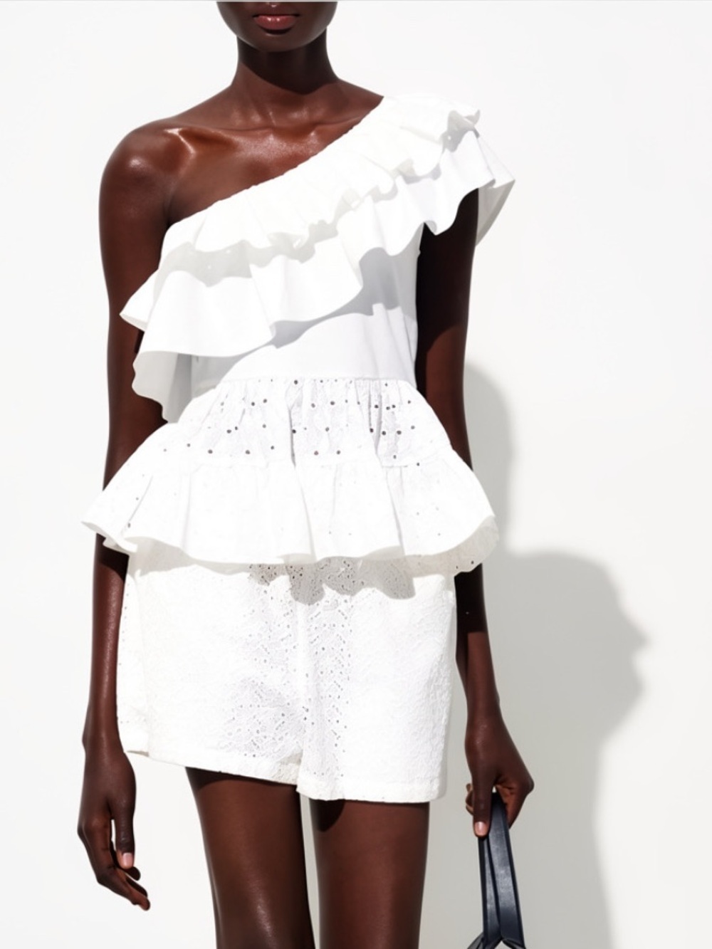 NEW Asymmetric top with ruffles eyelet embroidery
🚨NO DISCOUNT